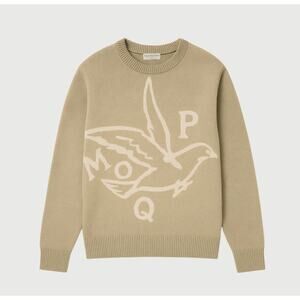 Museum of Peace & Quiet Knit Sweater Tan Size Large Streetwear 100% Cotton NWT